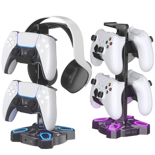KDD Support Casque Gamer avec manette et RGB